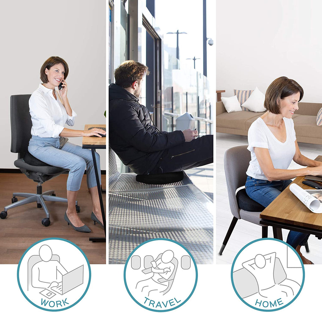 Travel Comfort Memory Foam Seat Cushion for Tailbone Relief